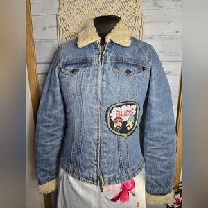 Vtg 90's Customized Abercrombie & Fitch Cheech & Chong Buds Denim Jacket